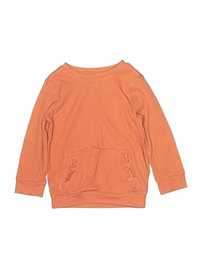 Pre-owned Garanimals Kids' Long Sleeve Top Orange Crew Neck Tops