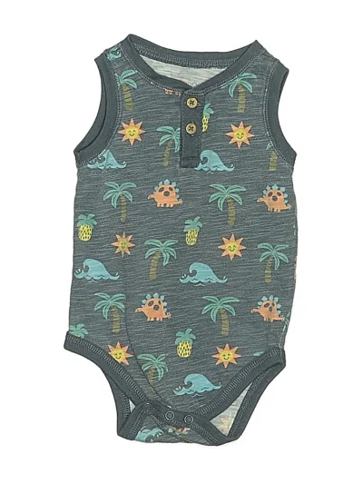 Pre-owned Garanimals Kids' Short Sleeve Onesie In Blue