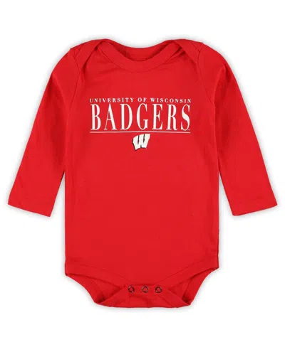 Garb Baby Boys' And Girls' 0-24 Months Wisconsin Badgers Ollie Long-sleeve Bodysuit In Red