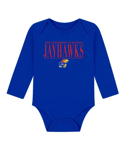 Garb Kids' Baby Boys And Girls Royal Kansas Jayhawks Ollie Long-sleeve Bodysuit