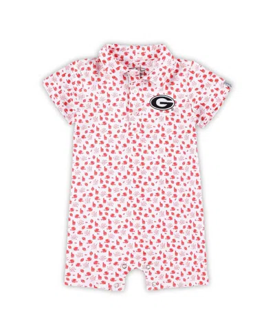 Garb Baby Boys And Girls White Georgia Bulldogs Earnest Polo Romper