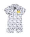Garb Baby Boys And Girls White Michigan Wolverines Earnest Polo Romper