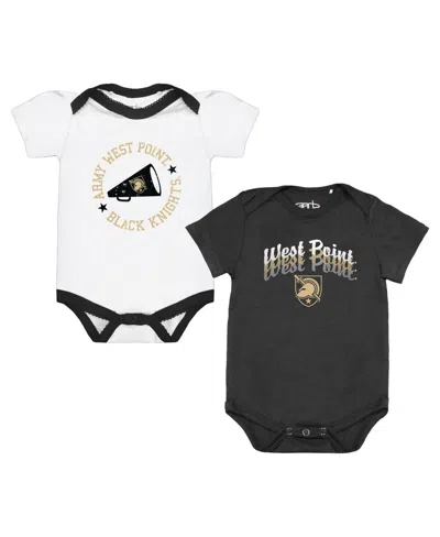 Garb Baby Girls' Army Black Knights Tonya Screen-print Short-sleeve Bodysuit, 2-piece Set