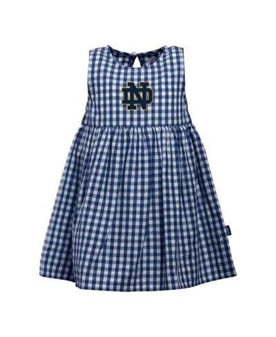 Garb Baby Girls Navy Notre Dame Fighting Irish Loren Gingham Dress In Blue