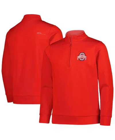 Garb Kids' Big Boys And Girls Scarlet Ohio State Buckeyes Sterling Long Sleeve Quarter-zip Performance Hoodie In Red