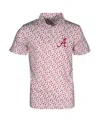 Garb Big Boys And Girls White Alabama Crimson Tide Earnest Allover Print Polo Shirt