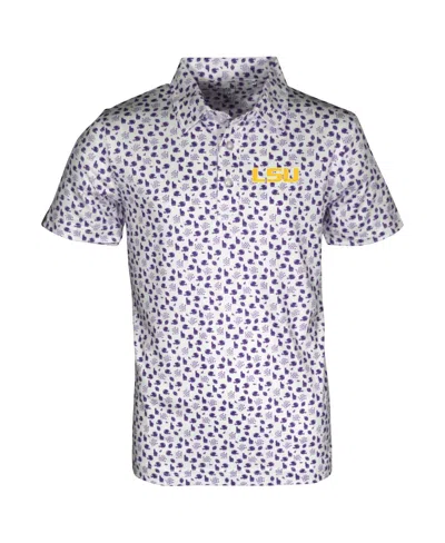 Garb Kids' Big Boys And Girls White Lsu Tigers Earnest Allover Print Polo Shirt