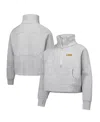 Garb Big Girls Heather Gray Lsu Tigers Dawn Raglan Fleece Cropped Half-zip Sweatshirt In Heather Gray