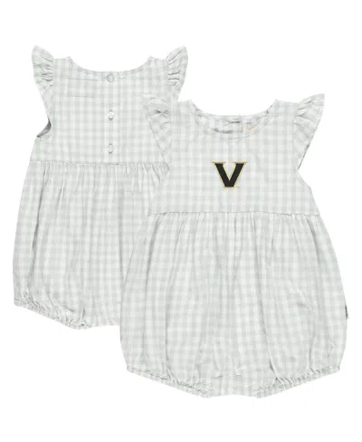 Garb Girl's Baby Boys And Girls Gray Vanderbilt Commodores Cara Gingham Ruffled Bodysuit In White