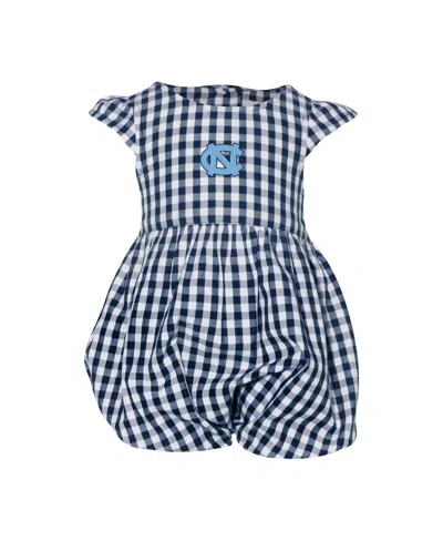 Garb Girl's Baby Boys And Girls Navy North Carolina Tar Heels Cara Gingham Ruffled Bodysuit In Multi