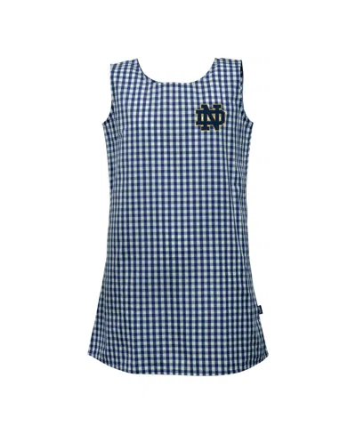 Garb Babies' Girls Toddler Navy Notre Dame Fighting Irish Woven Gingham Dress In Blue
