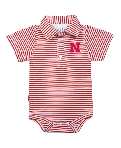 Garb Babies' Infant Boys And Girls  Red, White Nebraska Huskers Carson Striped Short Sleeve Bodysuit In Red,white
