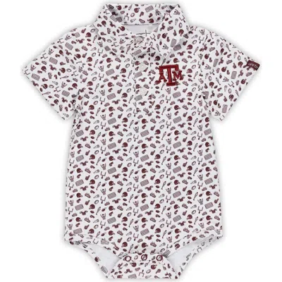 Garb Kids' Infant  Maroon Texas A&m Aggies Tom Allover Print Performance Polo Bodysuit In Multi