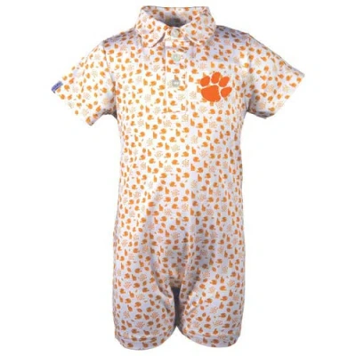 Garb Kids' Infant  White Clemson Tigers Earnest Polo Romper In Neutral