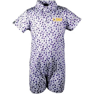 Garb Kids' Infant  White Lsu Tigers Earnest Polo Romper