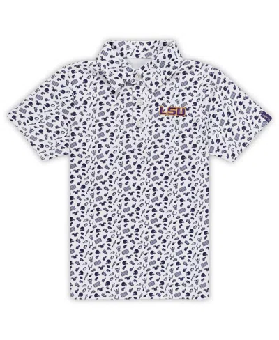 Garb Babies' Toddler Purple Lsu Tigers Tom All-over Print Performance Polo Shirt In Multi
