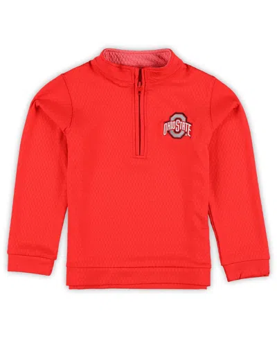 Garb Babies' Toddler Scarlet Ohio State Buckeyes Sterling Quarter-zip Pullover Hoodie In Red