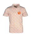 Garb Toddler White Clemson Tigers Earnest Allover Print Polo Shirt