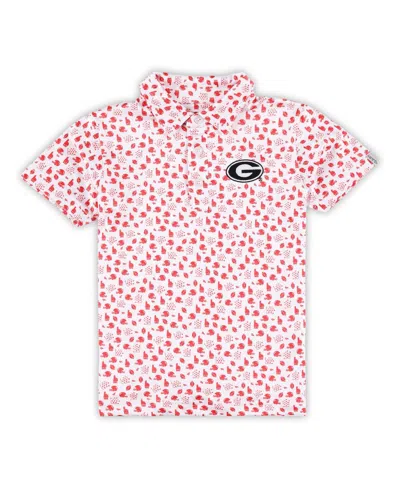 Garb Babies' Toddler White Georgia Bulldogs Earnest Allover Print Polo Shirt