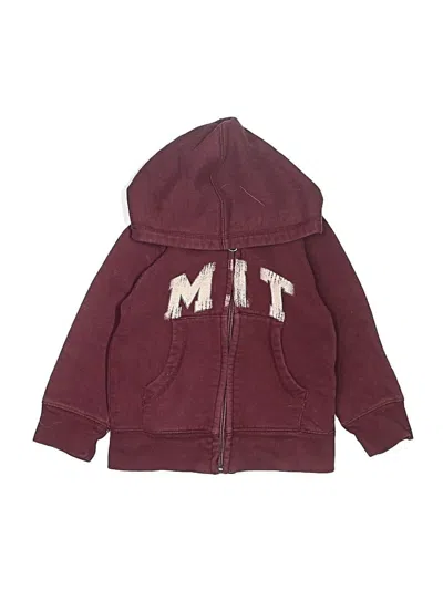 Pre-owned Garb Kids' Zip Up Hoodie In Burgundy