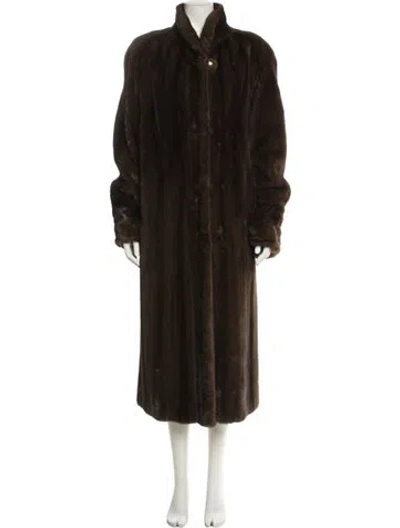 Pre-owned Garber Furs Faux Fur Coat In Brown