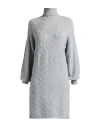 Garcia Woman Mini Dress Light Grey Size M Acrylic, Polyester, Wool, Elastane
