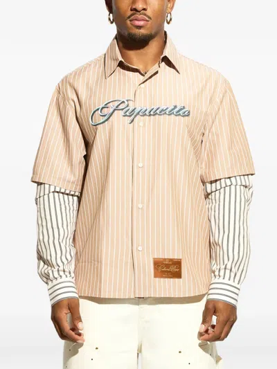 Garcias Striped Oversized Shirt In Neutral