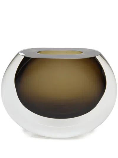 Gardeco 92 Curved-corners Glass Vase In Yellow