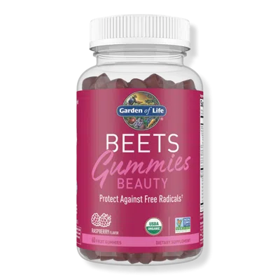 Garden Of Life Organic Beets Beauty Gummies Raspberry Flavored
