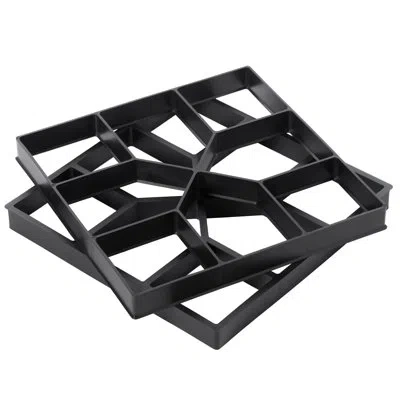 Gardenised 16" X 16" Plastic Interlocking Tile In Black