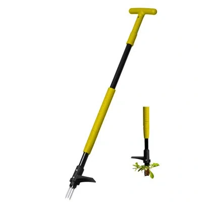 Gardenised 4 Claw Stand-up Weed Puller Tool With Long Handle Durable Steel Head For Effortless Grass Removal Er In Black;yellow