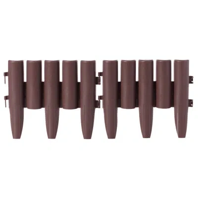 Gardenised 9.25 In. H X 11 In. W Decorative Lawn Edging In Brown