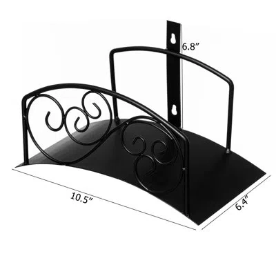 Gardenised Metal Wall-mount Classic Swirl Hose Holder Heavy-duty Outdoor Hanger And Water Hose Organizer With S In Black