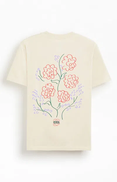 Gardens & Seeds Men's Full Of Roses T-shirt In Cream In White