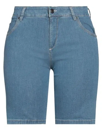Gardeur Woman Denim Shorts Blue Size 8 Cotton, Elastomultiester, Elastane