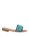 Gardini Spirit Woman Sandals Turquoise Size 8 Leather
