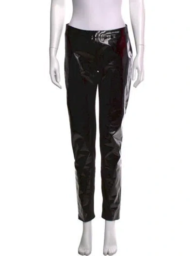 Pre-owned Gareth Pugh Faux Leather Straight Leg Pants In Black