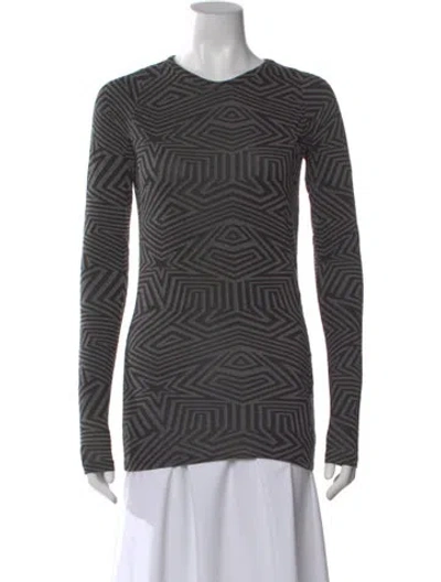 Pre-owned Gareth Pugh Graphic Print Crew Neck Top In Gray