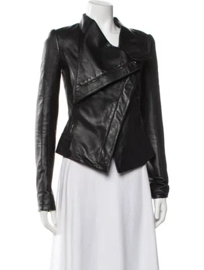 Pre-owned Gareth Pugh Lamb Leather Biker Jacket In Black