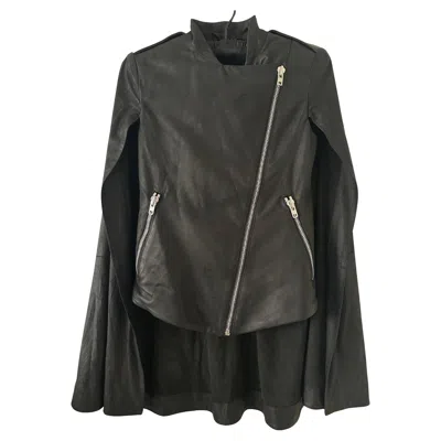 Pre-owned Gareth Pugh Rare  Black Leather Biker Vest W/ Cape Jacket It 36 Xs Y2k Archive