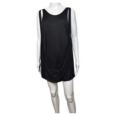 Pre-owned Gareth Pugh Rare  Ss13 Drapey Jersey Tunic Dress Black It 42 Us 8 Viscose Blend