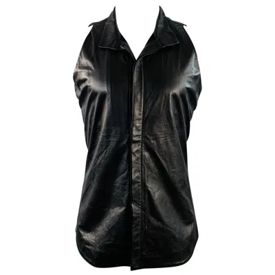 Pre-owned Gareth Pugh Size 36 Black Leather Hidden Buttons Vest