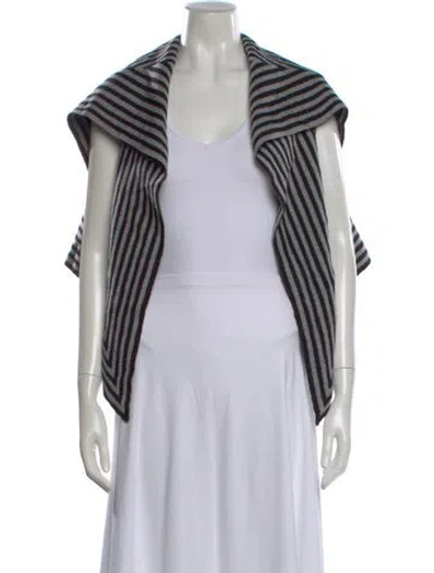 Pre-owned Gareth Pugh Wool Striped Sweater In White