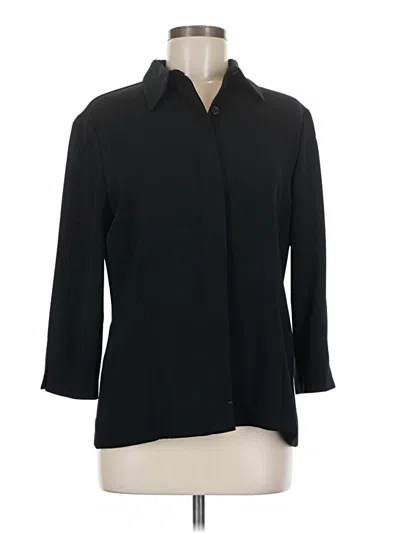 Pre-owned Garfield & Marks 3/4 Sleeve Button Down Shirt In Black