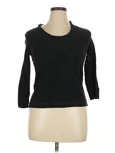 Pre-owned Garfield & Marks Silk Pullover Sweater In Black