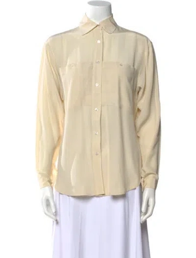 Pre-owned Garfinckel's Long Sleeve Button-up Top In Neutral