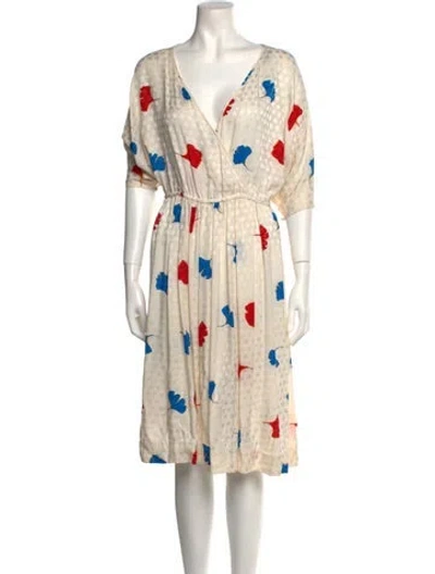 Pre-owned Garfinckel's Silk Midi Length Dress In Neutral