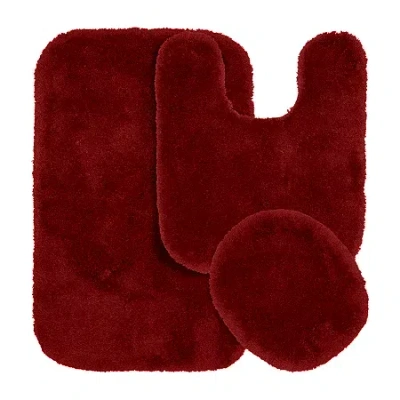 Garland Rug 3-pc. Finest Luxury Bath Rug Set In Red
