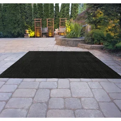 Garland Rug Artificial Grass 7 Ft. X 10 Ft. Large Indoor/outdoor Area Rug Black