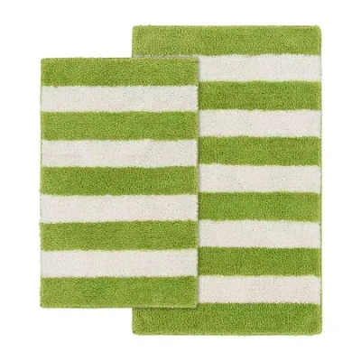 Garland Rug Beach Stripe 2-pc. Bath Rug Set In Green